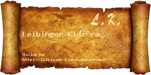 Leibinger Klára névjegykártya